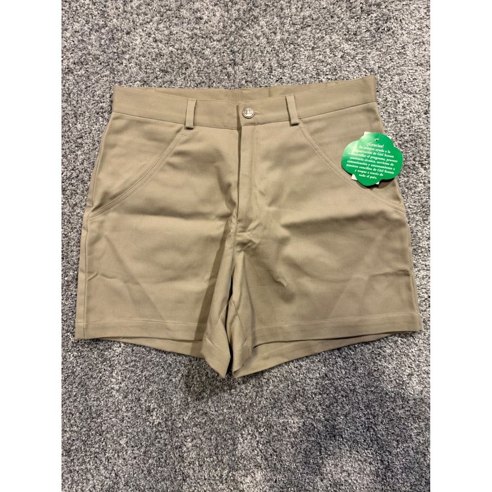 Girl Scouts Shorts Girls Size 9/10 Tan CAD SR Shorts Uniform Khaki Twill NEW